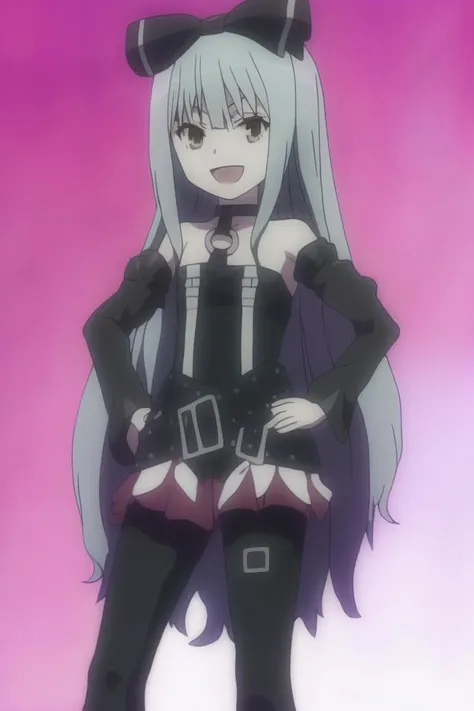 1 girl、Silver Hair、Pale skin、Long Hair、Red flower hair ornament、Emerald green eyes、、、High resolution、highest quality、Anime Moe Art Style、Cowboy Shot、Skirt Lift、Self Lift、Black panties、、Panty shot、Rear view、Outdoor、stomach、barefoot、