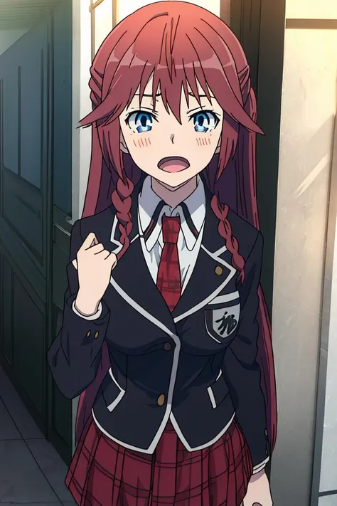 masterpiece, highres, ultra high res, best quality, (1girl), <lora:RinkaHayamiR4:0.7>,RinkaHayamiR4, red hair, green eyes, twintails, serafuku, thighhighs