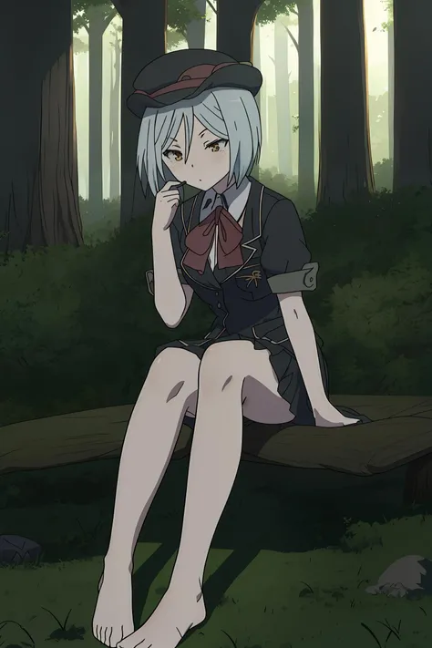 <lora:Arin_Kannazuki_v2:1>, Arin_Kannazuki,extremely detailed 8K wallpaper,
masterpiece,best quality,1girl,solo,nice hand,good hand,
forest, bare feet, hat,school uniform,