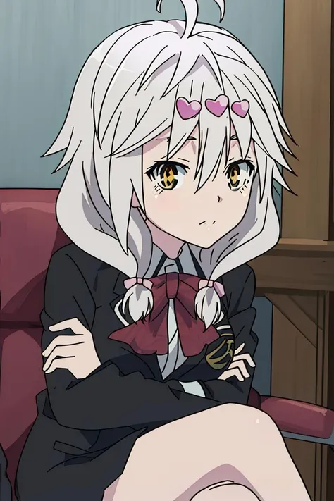<lora:Yui_Kurata_v2:1>,Yui_Kurata,school uniform,looking at viewer,white hair,crossed legs,
masterpiece,best quality,1girl,solo,nice hand,good hand,