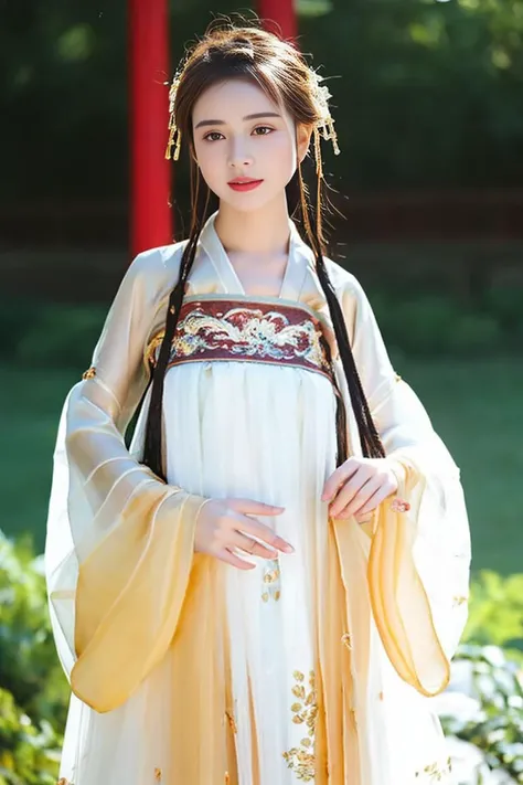 realistic,masterpiece,best quality, ultra-detailed,Cinematic Lighting,1girls, very detailed shiny skin, chinese hanfu,,pantyhose,  <lora:lora-hanfugirl-v1-5:1>