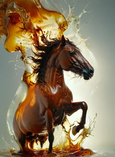 horse dissolved in amber, tornado, solvique, bottom view, sunlight, 8k, F2.8, RAW Photo, ultra detailed, <lora:solvique:0.9> <lora:xl_more_art-full_v1:0.6>