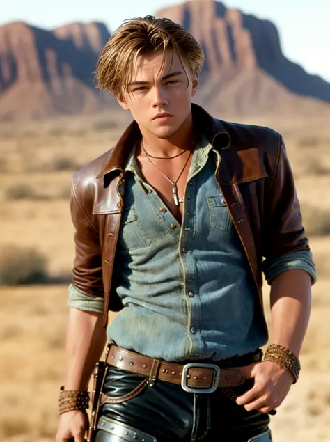leodicap <lora:LeoDicaprio:1> as a cowboy in the wild west, wearing leather chaps, angry, medium shot, cinematic, (high detailed skin:1.2), 8k uhd, dslr, high quality, film grain, Fujifilm XT3, smooth, sharp focus, trending on artstation