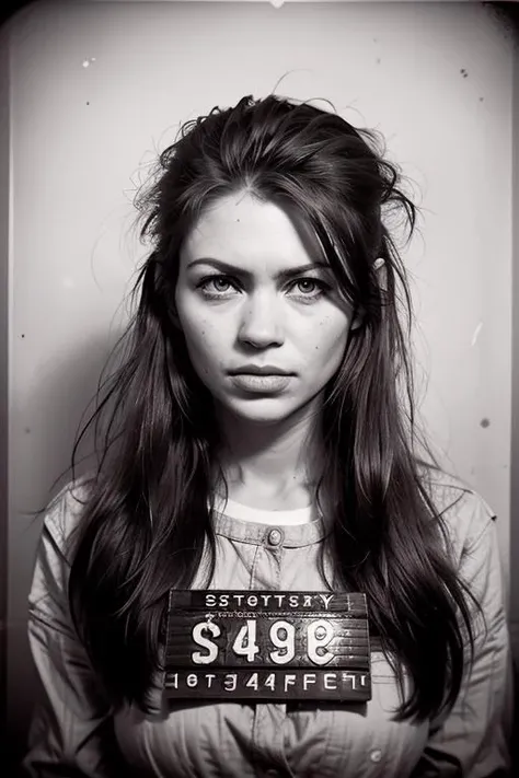 VintageMugshot, mugshot of the most beautiful girl<lora:Mugshot:1> <lora:TiffanyTaylor:1>