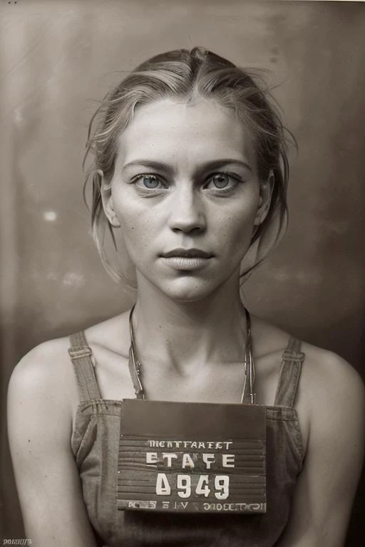 VintageMugshot, mugshot of the most beautiful girl<lora:Mugshot:1>  evalyn_noexist