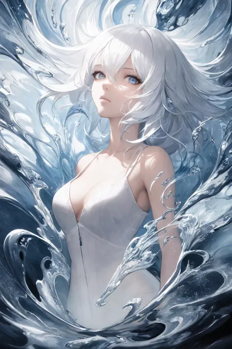 masterpiece, hyper detailed, best quality, extreme detailed, illustration, Delicate Composition, cowboy shot,
fussion of abstract and fluid art, (dynamic view:1.1), 1 girl, (head tilt:0.8),solo, iridescent hair, small breasts, (blouse:0.8), (double exposure:1.0), fluid hair, fussion of fluid and hair,
simple background, light background, <lora:SilvermoonMix06:1>