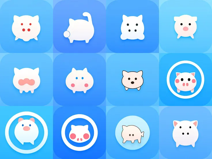 best quality, masterpiece,high quality,solo,
 <lora:icon_v1-000011:0.75>,blue theme, solo, simple background,pig, monochrome, white background, no humans,cute,chibi,