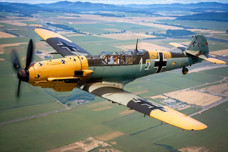 (masterpiece, best quality:1.2), ultra-detailed, BF109, (realistic:1.5), <lora:EdobBF109_v1.0:1>