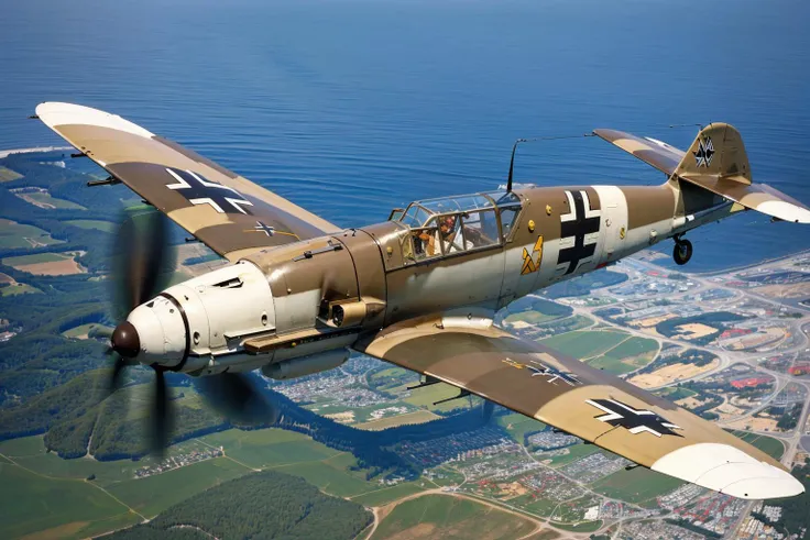 (masterpiece, best quality:1.2), ultra-detailed, BF109, (realistic:1.5), <lora:EdobBF109_v1.0:1>