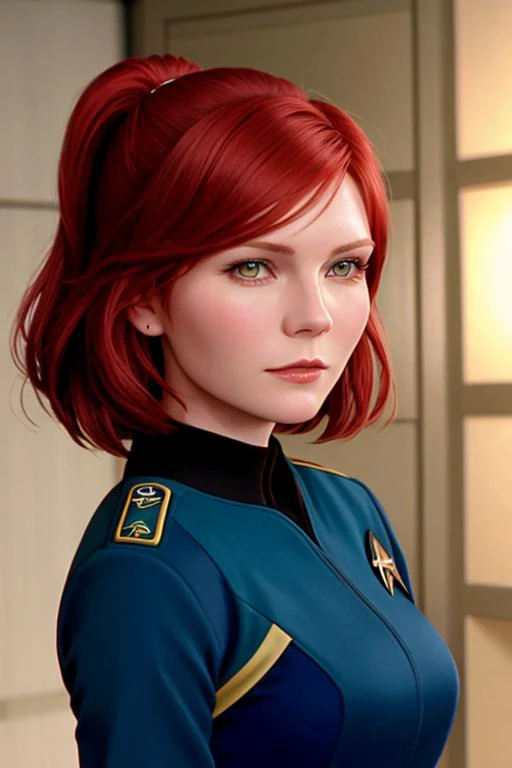 <lora:KirstenSpidy:.7> "kirdunst, Kirsten Dunst", Girl Scout, Star Trek TOS