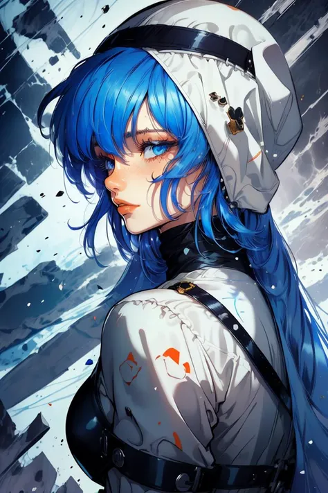 (Fixed Photo:1.3) of (Graphic novel:1.3) A photo of a girl, <lora:esdeath1:0.8> Esdeath, 1girl, solo, sexy, blue hair,Highly Detailed,(Vivid Colors:1.3), shiny, shiny hair, shiny skin, shiny clothes, masterpiece, extreme details, detailed, focus, masterpiece, realistic, photorealistic, 4k, 8k, 16k, highres