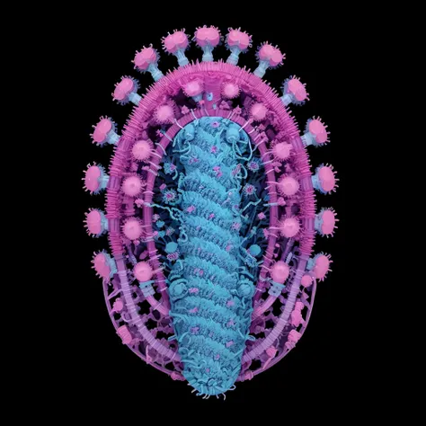 a microscopic creature, detailed, top view, hires, HD, 8K, bilateral, protozoa, colorful <lora:Goodsell_v1:0.5> <lora:epi_noiseoffset2:1>