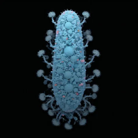 a microscopic creature, detailed, top view, hires, HD, 8K, bilateral, protozoa, colorful <lora:Goodsell_v1:0.5> <lora:epi_noiseoffset2:1>