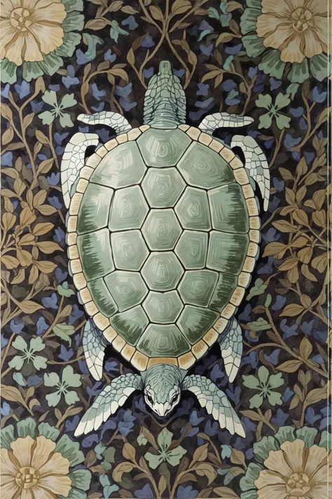 turtle, morrisstyle <lora:morrisstyle:0.5> <lora:Goodsell_v1:0.5>