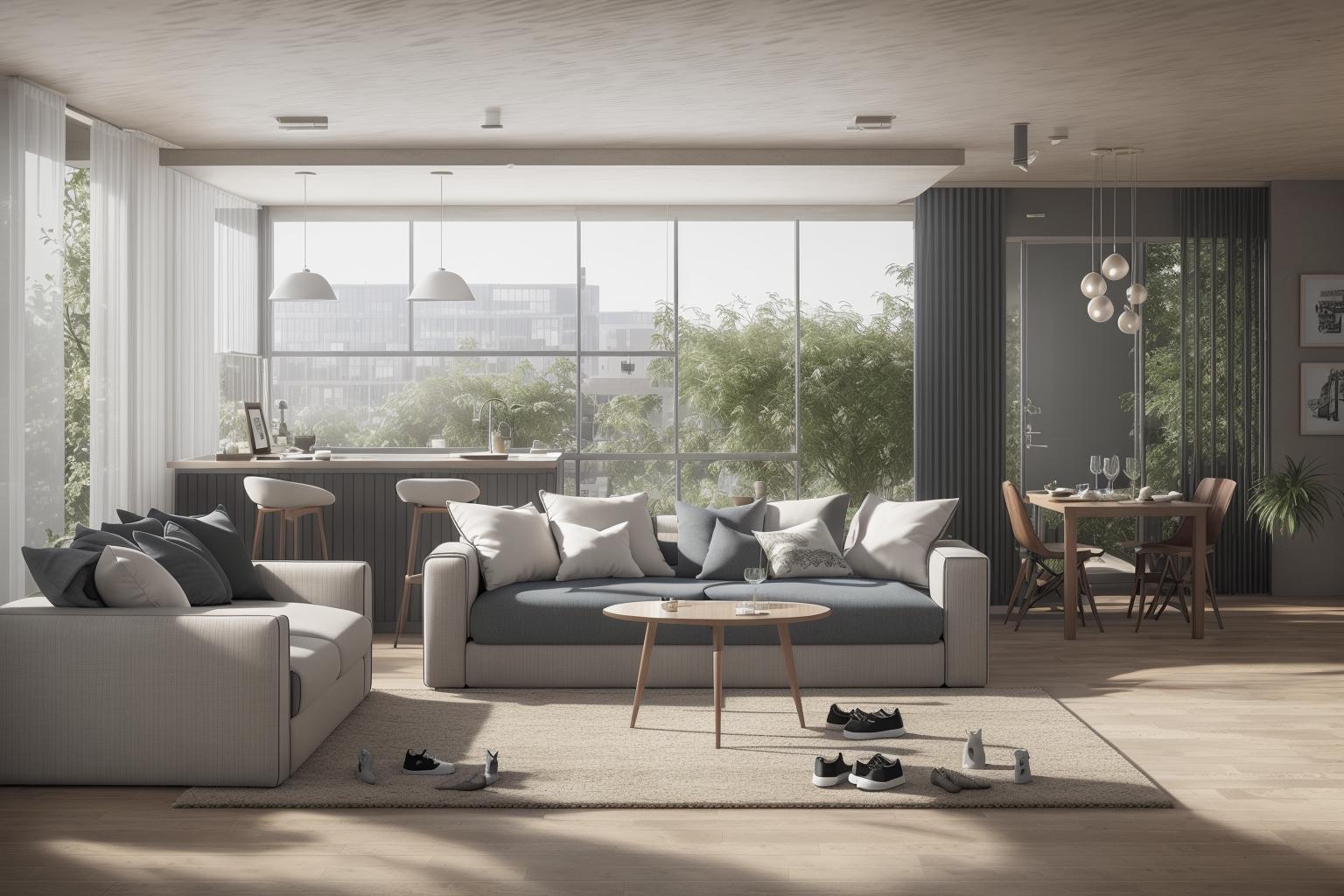 Arafed living room with a couch - SeaArt AI