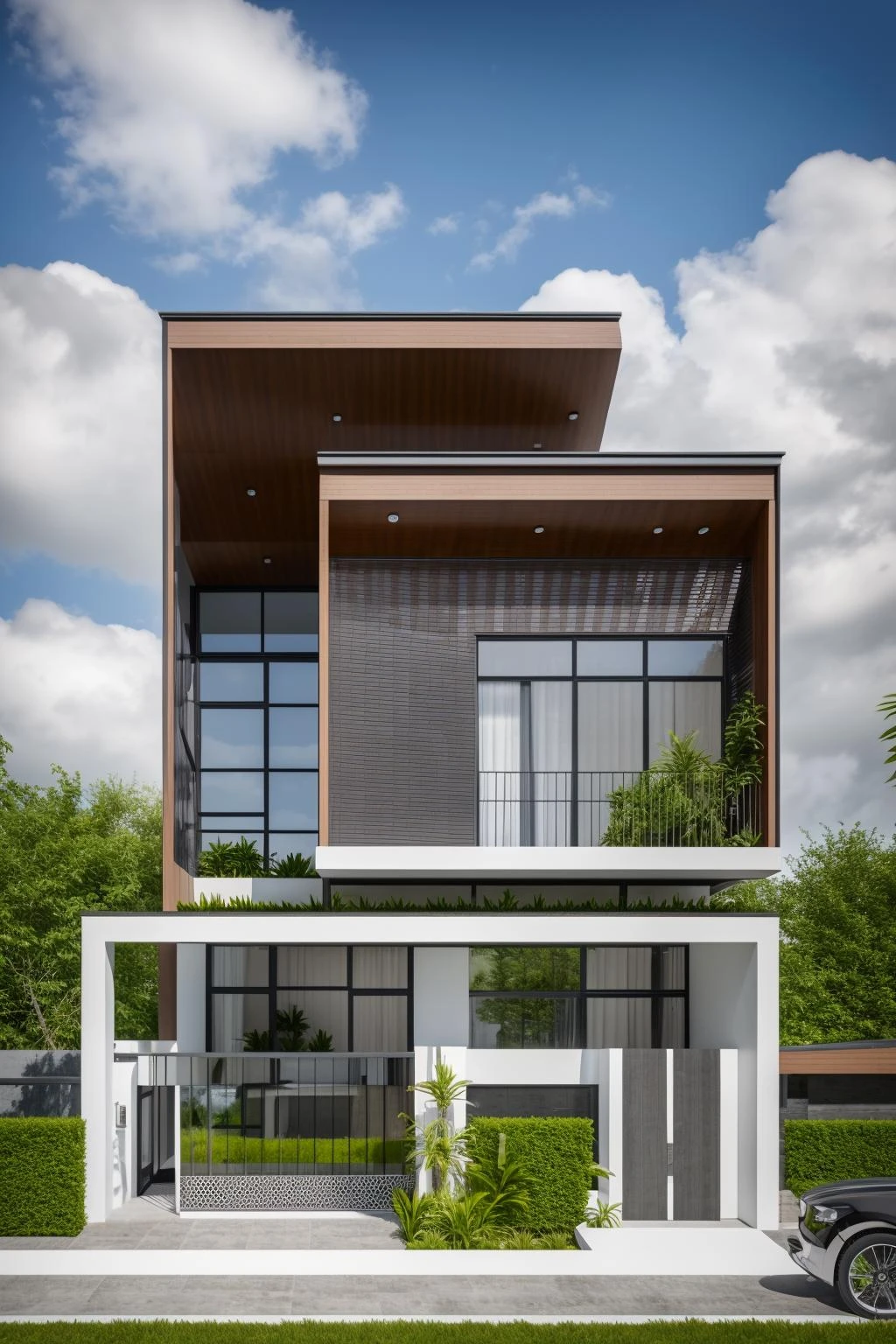 dvArchModern, 85mm, f1.8, portrait, photo realistic, hyperrealistic, orante, super detailed, intricate, dramatic, sunlight lighting, shadows, high dynamic range, house, masterpiece,best quality,(8k, RAW photo:1.2),(( ultra realistic)), modernvilla, blackandwhite, trees, vine, architecture, building, cloud, vivid colour, masterpiece,best quality,super detailed,realistic,photorealistic, 8k, sharp focus, a photo of a building <lora:house_architecture_Exterior_SDlife_Chiasedamme:0.7>