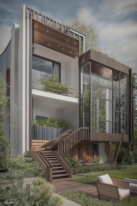 villa01, outdoors, sky, day, tree, no humans, window, watermark, grass, plant, building, scenery, stairs, fence, house, dvArchModern, 85mm, f1.8, portrait, photo realistic, hyperrealistic, orante, super detailed, intricate, dramatic, sunlight lighting, shadows, high dynamic range,  house, masterpiece,best quality,(8k, RAW photo:1.2),(( ultra realistic)), modernvilla, blackandwhite, trees, vine, architecture, building, cloud, vivid colour, masterpiece,best quality,super detailed,realistic,photorealistic, 8k, sharp focus, a photo of a building, wood, <lora:villa01_architecture_SDlife_Chiasedamme:0.6>
 <lora:more_details:0.6> <lora:add_detail:0.6>   <lora:house_architecture_Exterior_SDlife_Chiasedamme:0.5>
