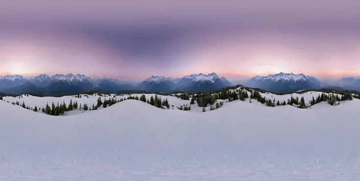 360panorama,Centered Horizon,No seams,<lora:HMSGXL_epoch_9:1>,A 360-degree panoramic image of snow-capped mountains under a pink-hued sky, encapsulating the pristine beauty of the frosted peaks and the soothing pastel colors of dawn or dusk above.,<lora:å
å½±XL:1>,