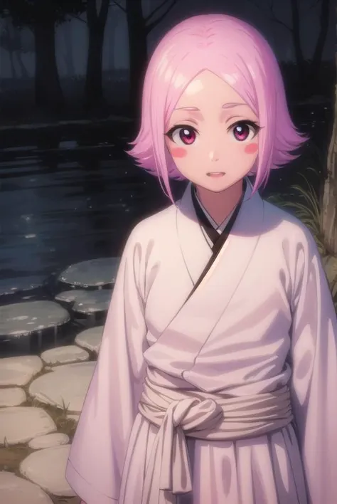 yachirukusajishi, <lora:yachirukusajishi-lora-nochekaiser:1>,
yachiru kusajishi, short hair, pink hair, (pink eyes:1.5), blush stickers, <lora:talkmouth_E_v100:1>, open mouth, forehead,
BREAK long sleeves, japanese clothes, hakama, black hakama,
BREAK outdoors,
BREAK looking at viewer, (cowboy shot:1.5),
BREAK <lyco:GoodHands-beta2:1>, (masterpiece:1.2), best quality, high resolution, unity 8k wallpaper, (illustration:0.8), (beautiful detailed eyes:1.6), extremely detailed face, perfect lighting, extremely detailed CG, (perfect hands, perfect anatomy),