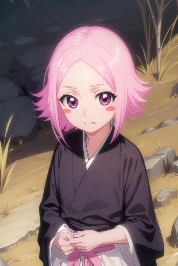 yachirukusajishi, <lora:yachirukusajishi-lora-nochekaiser:1>,
yachiru kusajishi, short hair, pink hair, (pink eyes:1.5), blush stickers, <lora:talkmouth_E_v100:1>, open mouth, forehead,
BREAK long sleeves, japanese clothes, hakama, black hakama,
BREAK outdoors,
BREAK looking at viewer, (cowboy shot:1.5),
BREAK <lyco:GoodHands-beta2:1>, (masterpiece:1.2), best quality, high resolution, unity 8k wallpaper, (illustration:0.8), (beautiful detailed eyes:1.6), extremely detailed face, perfect lighting, extremely detailed CG, (perfect hands, perfect anatomy),