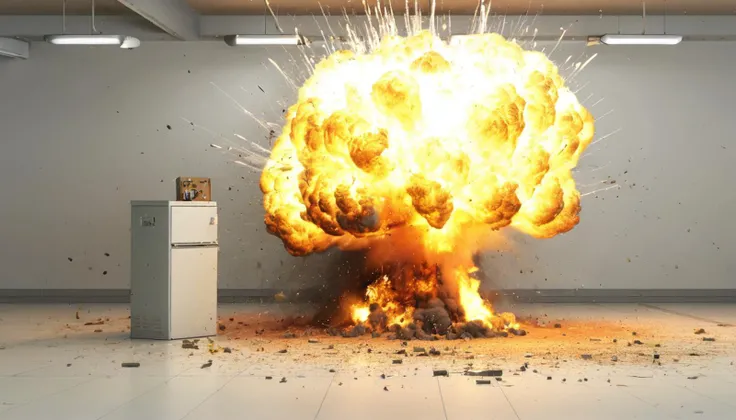 Break room , explosion artstyle. <lora:Explosion Artstyle - Trigger is Explosion Artstyle:1>