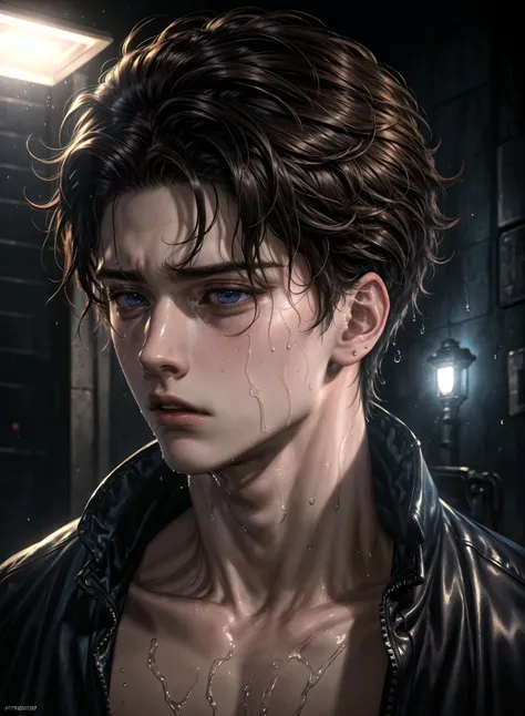 (masterpiece:1.2), (best quality:1.2), hyper realistic,highestres,absurdres,extremely detailed,volumetic,dramatic lighting,(frontal view),
20 year old boy,wet hair ,face,detailed eyes