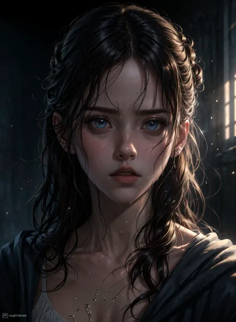 (masterpiece:1.2), (best quality:1.2), hyper realistic,highestres,absurdres,extremely detailed,volumetic,dramatic lighting,
1girl,detailed eyes,face,looking to the side, wet hair