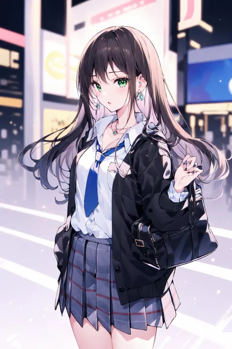 masterpiece, best quality,PIXIV,
1girl, shibuya rin, solo, long hair, school uniform, jewelry, necktie, necklace, brown hair, green eyes, cardigan, bag, skirt, school bag, looking at viewer, earrings
<lora:nardack_20230801103151:1>