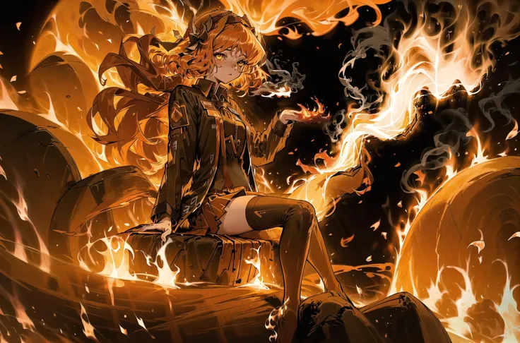 red flame, fire