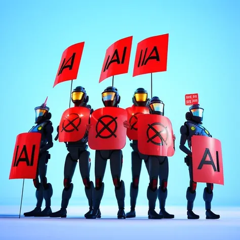(((ai protest))), 3d,, [perfect:20], [masterpiece:20], [high quality:20], [8k high detail:20], [trending on artstation:20], [award winning art:20], [art contest winner:20], happy smiling people around