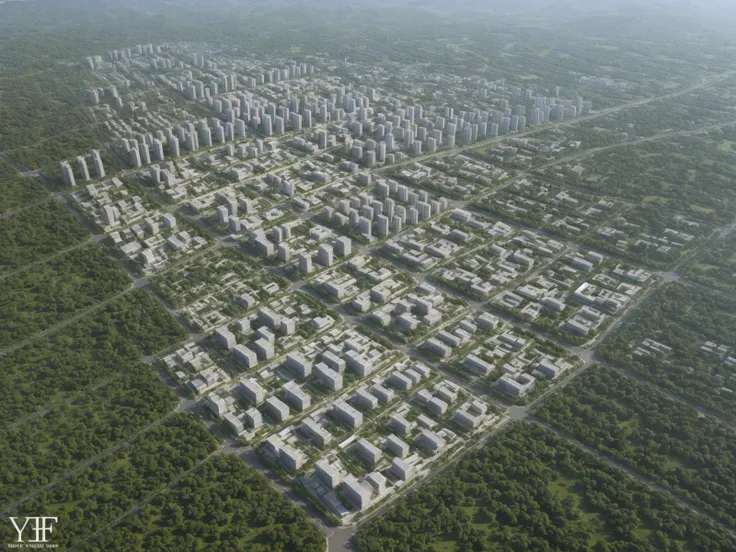 <lora:Bird's-eye view of urban design scenes:0.7>