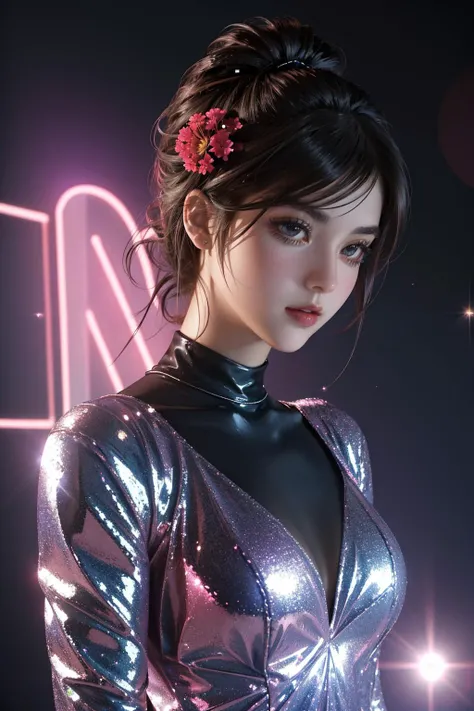 1girl, dark 3d blender render, insane details, upper body shot of a ([Mewtwo:Geranium:1]:1.3) , it is very [Terrible|Hateful] and Hostile, [Supernatural|Moist] The Amazon River in background, Mauve trees with Beehive, Foggy, tilt shift, Sketch, Wonder, Analytical Art, Sunlight, F/8, White neon hue, glitter texture, Paint splotches, in the style of Starry Night, Flickr, 64K, (stylized by Elisa Breton:1.0) , (WLOP:0.8) , (Loretta Lux:0.8) , glittering, neon-lit