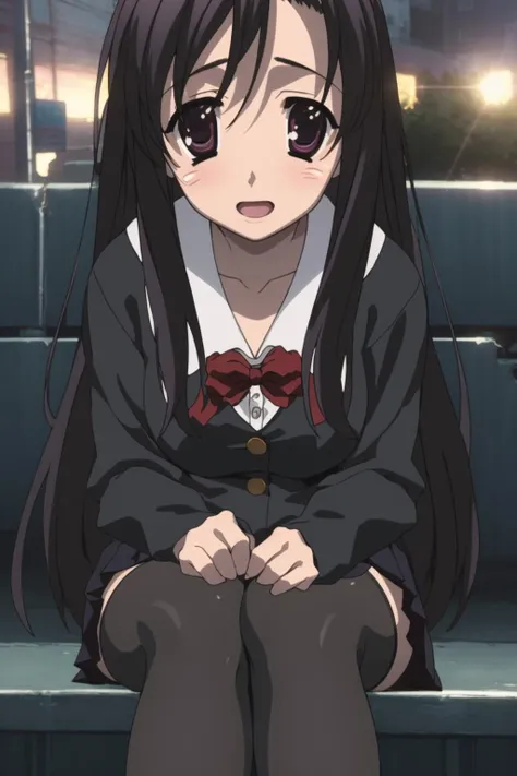 <lora:æ¡è¨å¶1V:0.9>,æ¡è¨å¶,1girl,long hair,purple eyes,black hair,solo,sitting, 
school uniform,red bowtie,black jacket,sailor collar,black skirt,miniskirt,pleated skirt,black thighhighs,long sleeves,white shirt,upskirt,panties,cameltoe,thighs, pantyshot, low view, Exquisite visuals, high-definition,masterpiece,best quality,, 18yo,Young female,Beautiful Fingers,Beautiful long legs,Beautiful body,Beautiful Nose,Beautiful character design, perfect eyes, perfect face,expressive eyes,
official art,extremely detailed CG unity 8k wallpaper, perfect lighting,Colorful, Bright_Front_face_Lighting,shiny skin, 
(masterpiece:1.0),(best_quality:1.0), ultra high res,4K,ultra-detailed,
photography, 8K, HDR, highres, absurdres:1.2, Kodak portra 400, film grain, blurry background, bokeh:1.2, lens flare, (vibrant_color:1.2), (beautiful_face:1.5),(narrow_waist), ,NSFW,