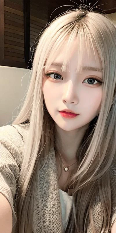 masterpiece, best quality, ultra-detailed, illustration, close-up, straight on, face focus, 1girl, white hair, golden eyes, long hair, halo, serene expression, looking at viewer