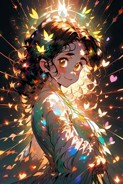 <lora:ETO_OC:0.8> ETO-OC, (masterpiece:1.4), high quality, detailed face, anime, best quality, detailed hands, detailed eyes, animation, illustration, highly detailed, perfect eyes, perfect face, thick, plump, curvy, chubby, (black hair:1.4), 1girl, <lora:plump-strong:1>, <lora:curly_hair_slider_v11:1.5>, <lora:perfetfingers:1>, <lora:hyperdenoiser_v090:0.6>, <lora:hyperrefiner_v090:0.6>, (looking at viewer:1.4), (smile), (hearts), (spoken heart), <lora:wrenchsfantasy-000016:0.7> wrenchsfantasy, fantasy, glowing, glowing eyes, full display of baroque style jewelry design, a pair of earrings, blue gemstones, diamonds, (greenish brown eyes:1.4), iridescent sparks, opalescent dress, butterfly style, <lora:butterfly:0.5>, (round face:1.6), rainbow <lora:rainbow:0.6>, (round chin:1.5)