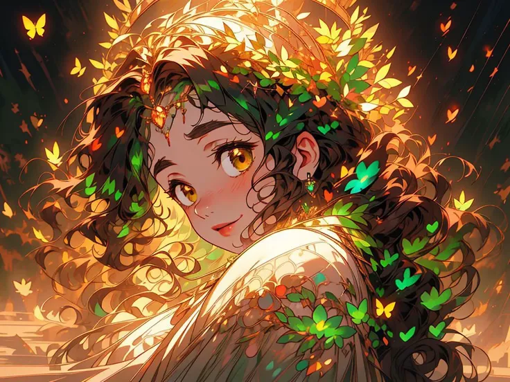 <lora:ETO_OC:0.8> ETO-OC, (masterpiece:1.4), high quality, detailed face, anime, best quality, detailed hands, detailed eyes, animation, illustration, highly detailed, perfect eyes, perfect face, thick, plump, curvy, chubby, (black hair:1.4), 1girl, <lora:plump-strong:1>, <lora:curly_hair_slider_v11:1.5>, <lora:perfetfingers:1>, <lora:hyperdenoiser_v090:0.6>, <lora:hyperrefiner_v090:0.6>, (looking at viewer:1.4), (smile), (hearts), (spoken heart), <lora:wrenchsfantasy-000016:1> wrenchsfantasy, fantasy, glowing, glowing eyes,  full display of baroque style jewelry design, a pair of earrings, blue gemstones, diamonds, (greenish brown eyes:1.4), iridescent sparks, opalescent dress, butterfly style, <lora:butterfly:0.5>, (round face:1.6)
