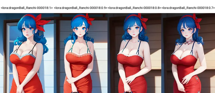 (8k, best quality, masterpiece:1.2),(detailed eyes), \(detailed facial features\), \(\(detailed clothes features\)\), upper body,(large breasts, cleavage),(face focus),extremely detailed CG unity 8k wallpaper, huge filesize, ultra-detailed, highres, absurdres,beautiful eyes,ray tracing, dramatic shadows,fine detail,dramatic angle,high saturation,lens flare,(standing),soft light,Detailed skin texture, detailed clothing texture,looking at viewer,
1girl,cute girl,pureerosface_v1,(shy:1.3),blue hair,red bow hairband,light blush,solo,china dress,highleg dress, <lora:dragonBall_Ranchi-000018:1>