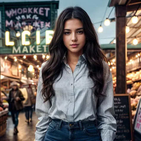 (Seattle Pike Place Market, SFW, raincoat, long-sleeve striped shirt, skinny jeans, ankle boots, browsing the market stalls, early morning:1.35) Instagram_Influencer_105_By_Stable_Yogi
Faceshot_By_stable_yogi
Styler_Embedding_By_Stable_Yogi
<lora:Detail Blaster By Stable Yogi:0.5>
(center_parted_long_wavy_hair)