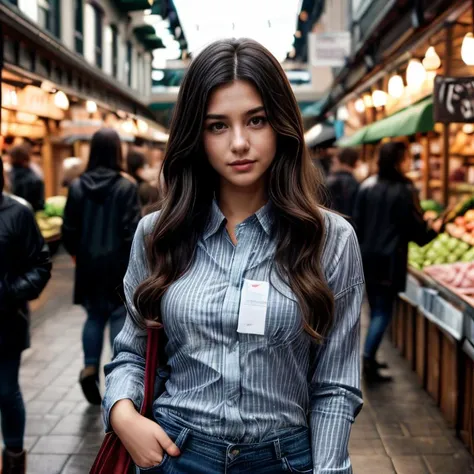 (Seattle Pike Place Market, SFW, raincoat, long-sleeve striped shirt, skinny jeans, ankle boots, browsing the market stalls, early morning:1.35) Instagram_Influencer_105_By_Stable_Yogi
Faceshot_By_stable_yogi
Styler_Embedding_By_Stable_Yogi
<lora:Detail Blaster By Stable Yogi:0.5>
(center_parted_long_wavy_hair)