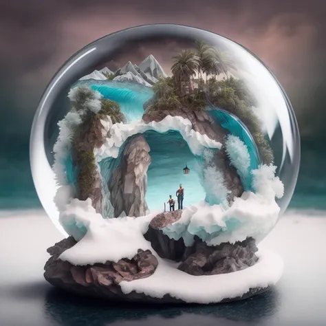 A picture of a snow globe, MJ-SPHERE, ARCANE-STYLE-JV, coop-himmelblau,  hk-streetpeople, hk-hkisland, HK-VINTAGE, HK-BETWEENISLANDS, PJABLONSKI-STYLE, HRGIGER-DRMACABRE, DAN-SEAGRAVE-ART-STYLE, HOURS-STYLE, STYLEmunch-leaks-style, midjourney-style, HOURS-STYLE,