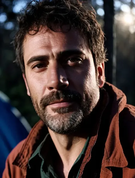 facial portrait, man in camping clothes, post-apocalyptic, dramatic light <lora:lowra_v10:0.6> <lora:Jeffrey Dean Morgan:0.8>