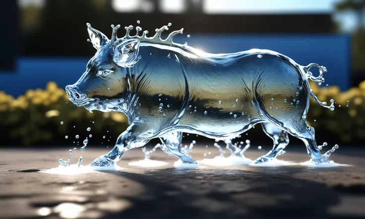 <lora:watercd_xl-000008:0.7>,a transparent water elemental boar made of (watercd_xl,wavy,brightness,contortion,abstract) in pool,water eyes,water hairs,water body,splash water,water drops,no humans,long-focus,tilt-shift,outdoors,on water,full body,chinese zodiac,cutie,cute,still life,front view,facing viewer,looking at viewer,ethereal fantasy concept art,magnificent,epic,majestic,magical, emotional,harmonious,high budget,moody,epic,gorgeous,perfect lighting,realistic,photorealistic,photographic,photo (medium),real,moody lighting,volumetric lighting,reality ray tracing,8K,HDR,UHD,masterpiece,best quality,highly detailed,high resolution,finely detail,extremely detailed,ultra detailed,wallpaper