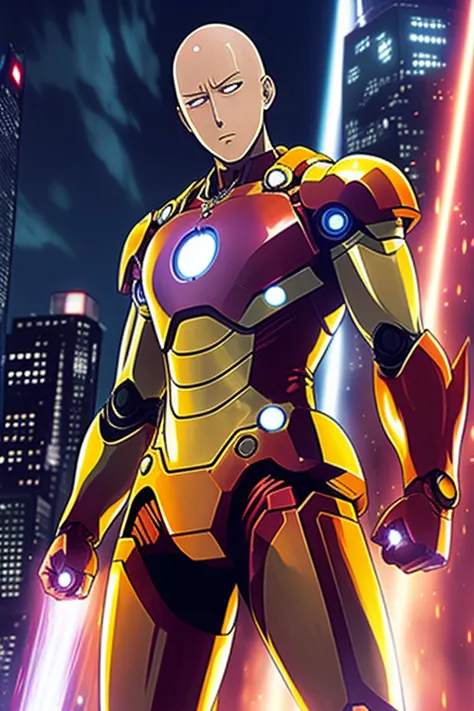 (one punch man)(,iron man armor:1.0),murata yuusuke,