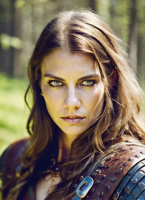 A stunning intricate full color portrait of (sks woman:1) as (viking warrior), (barbarian), epic character composition, by ilya kuvshinov, alessio albi, nina masic, sharp focus, natural lighting, subsurface scattering, f2, 35mm, film grain, <lora:locon_laurencohan_v1_from_v1_64_32:1.25>