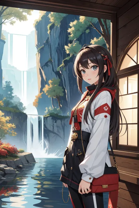 1girl, detailed Concept art, hyper detailed, wide shot of a ([Nightingale|Poltergeist]:1.3) , the Nightingale is very Inventive and Casual, [Modular|Kindhearted] Conservatory in background, fall water and Kuiper Belt in background, Hurricane, split diopter, Visual novel, Wonder, Glowwave, moody lighting, F/1.8, Amaro, leopard print sky, Instagram, Unsplash, unreal engine, (collage art stylized by Richard Hamilton:0.7)