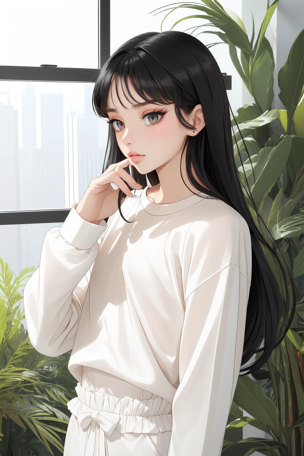 MayaMadsen, shirt, long sleeves, upper body