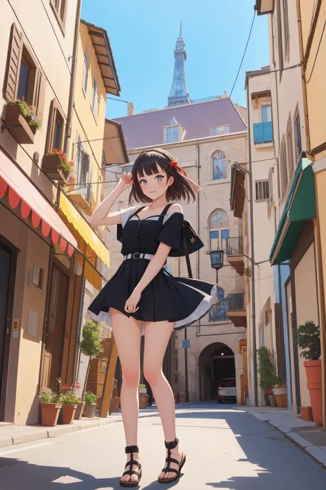 M legs、sit、Looking away、Chat with friends、In town、bustling street、cap、Panties、bag、mini skirt、forehead、Private Server、Girl、Girl、Short、Younger、Baby Face、flat chest、Dynamic Angle