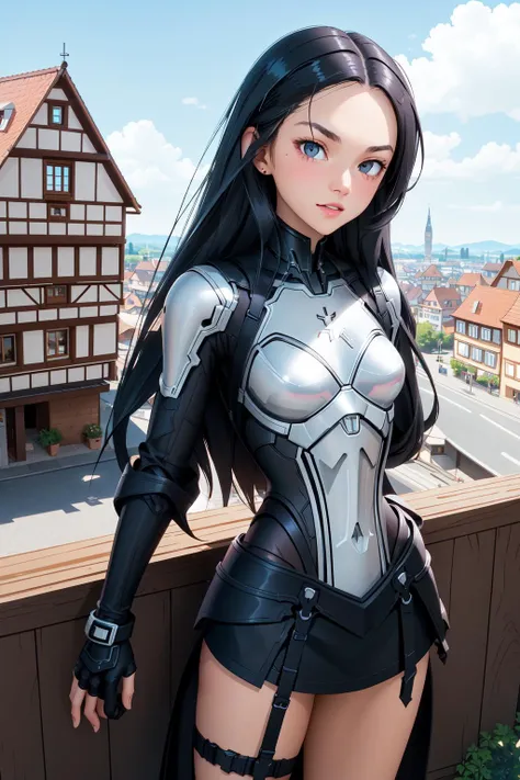DV_Blue_Vicious, 1girl, dressed, upper body, <lora:flat2:0.3>