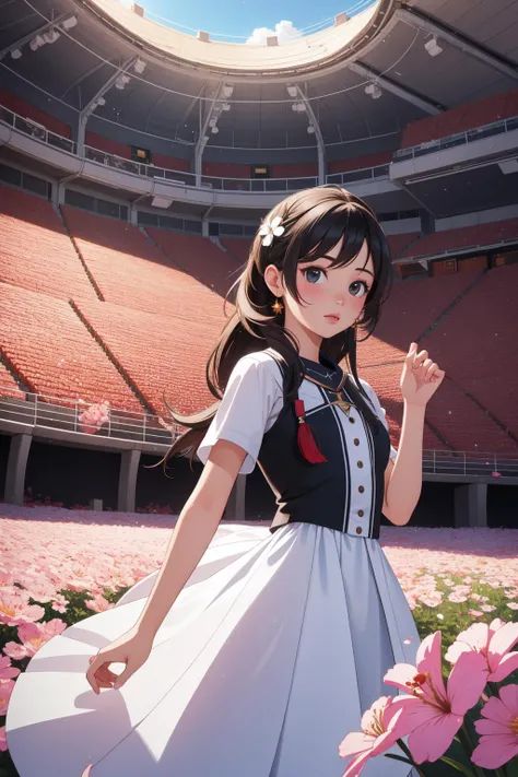 1girl, (figurativism art stylized by Henry Scott Tuke:0.7) , 8k Color splash, Light, 3/4 view of a Dynamic lowborn ([Animal|Klingon]:1.3) , from inside of a Intensive Amphitheater, desolate flowers and Space-time continuum in background, Clear skies, tilt shift, Ultra Real, Proud, Tinycore, soft lighting, Zoom lens, Colorless, Plain white background, de dia los muertos, adobe lightroom, professional
