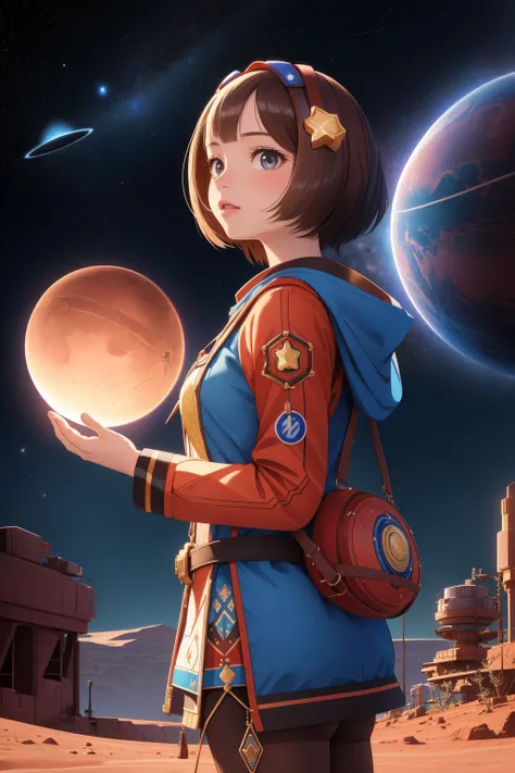 1girl, dramatic Octane render, surreal, Studio shot of a Cruel Intricate ([Beagle|Planet Mars]:1.3) , near [Sparse|Sakura] Overpass, dense vegetation and Neutron star in background, Stars in the sky, Panorama, (stylized by Chris Dyer:0.7) , Realistic, Peaceful, Demoscene, Nostalgic lighting, telephoto lens, Fujicolor, hearthstone artwork, Indigo background, award winning, Best quality